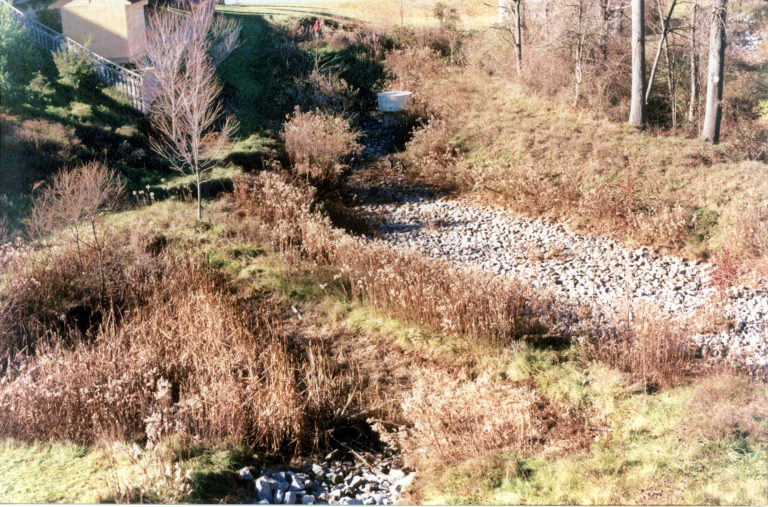 Percolation trench for handling stormwater runoff