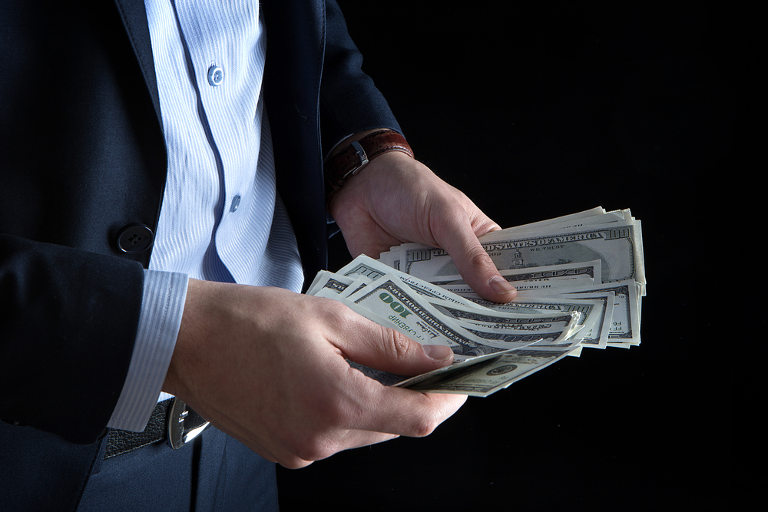 man with money