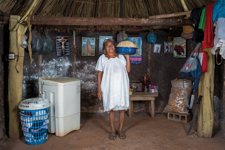 Maya woman with corn