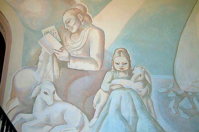 Mural_Dissemination_of_Education_on_New_Mexico_by_Lloyd_Moylan,_Las_Vegas_NM,_USA