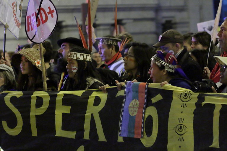 Mapuche protest at COP25