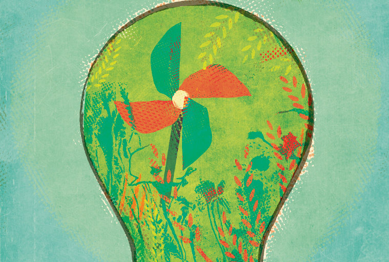 Green light bulb