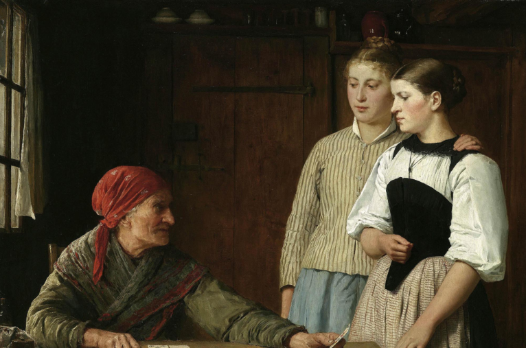 Fortune Teller by Albert Anker