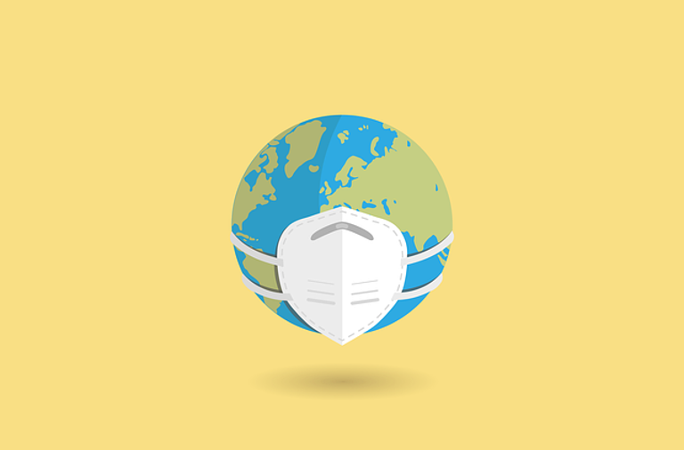 planet earth with facemask
