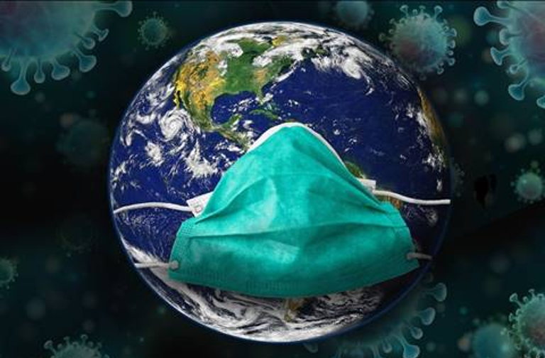 earth with mask