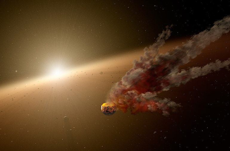 crashing planet