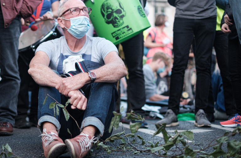 man sitting on ground