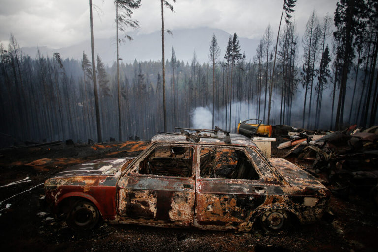 burned out car
