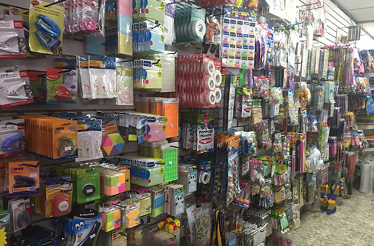 wall of plastic crap