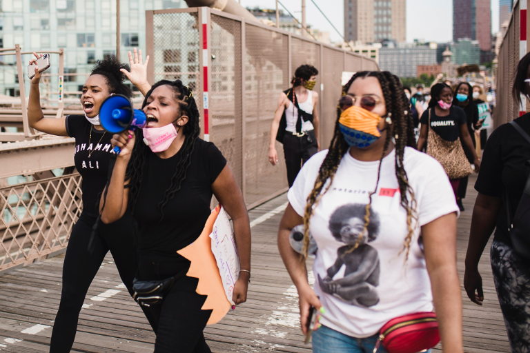 women protesting