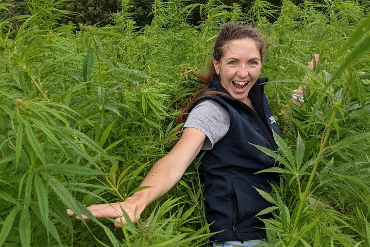 Camille with hemp crop