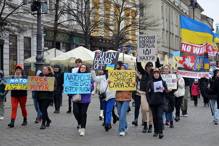 Russian invasion of Ukraine protest march