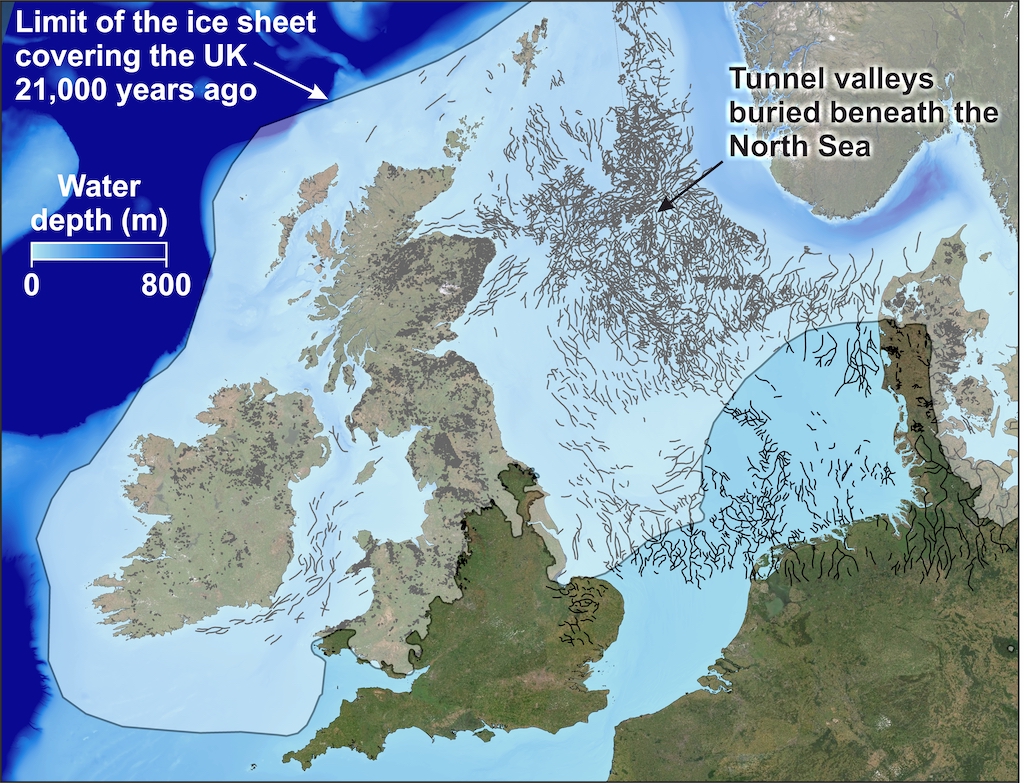 tunnel valleys in ice sheets