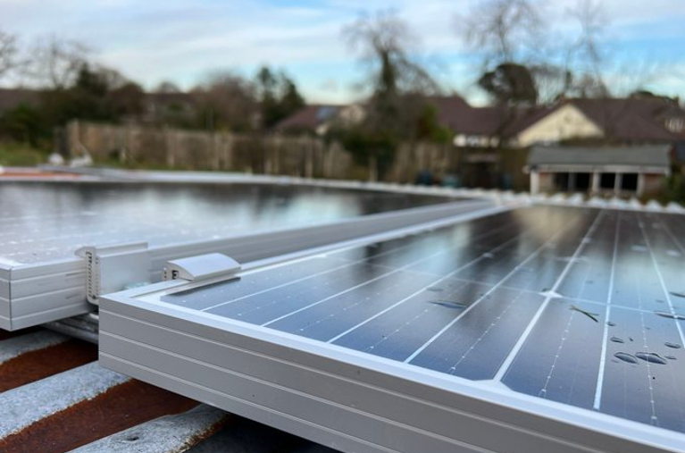 solar panels on roof