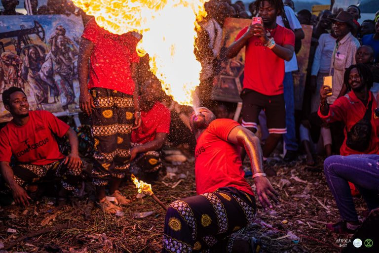 Congolese student protest against fossil fuel extraction
