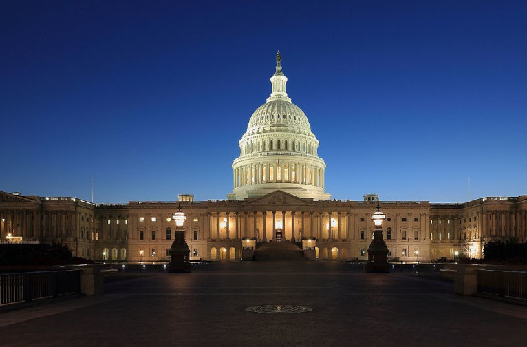 Capitol building at dusk