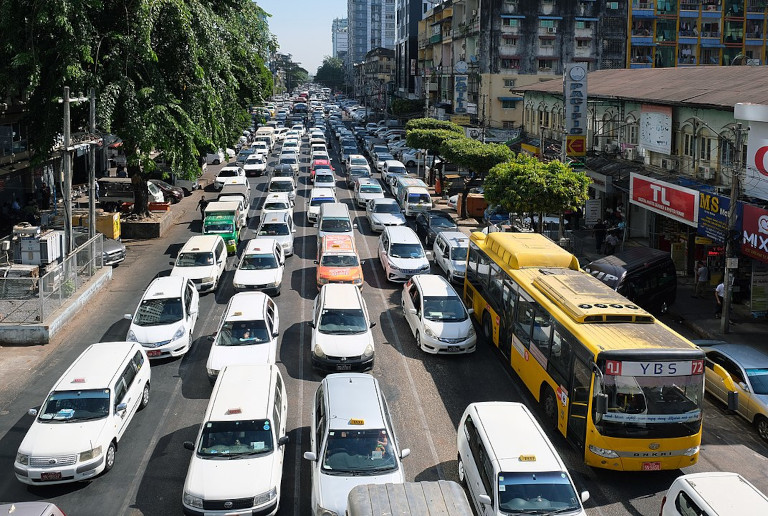 traffic in Yangon