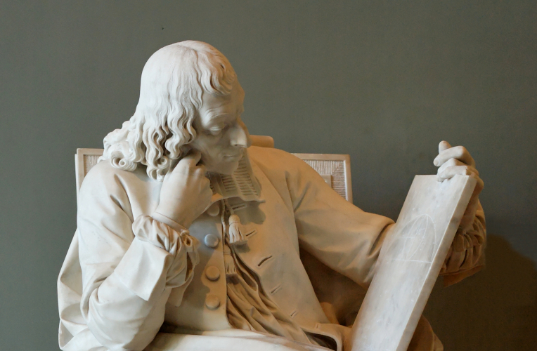 Statue of Blaise Pascal thinking