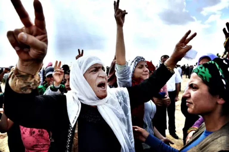 Kurdish women in Rojava after December 23, 2024 attacks.