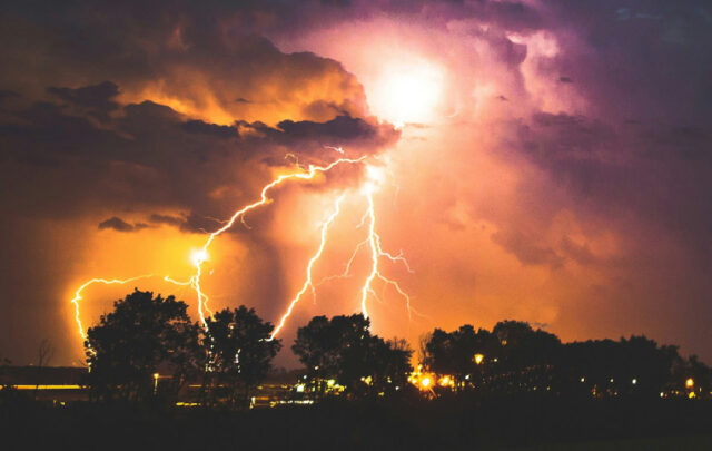 storm over city