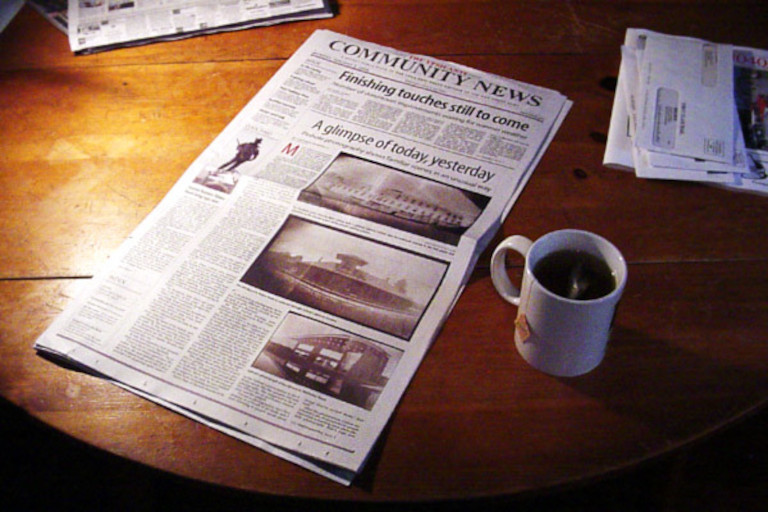 Newspapers and tea