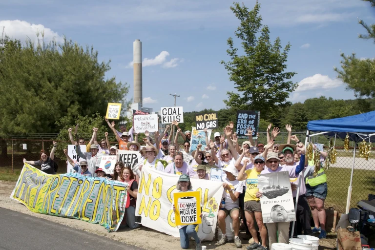 Coal plant closure party