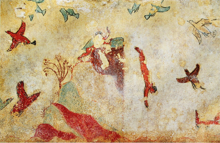 Tomb of hunting and fishing Monterozzi necropolis.