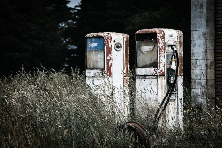abandoned gasoline pumps