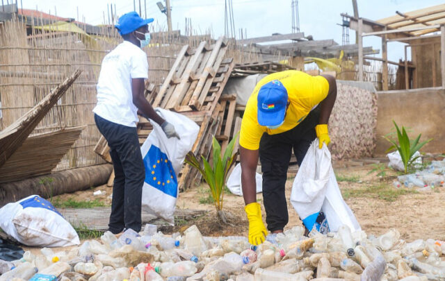Beach cleanup in Ghana