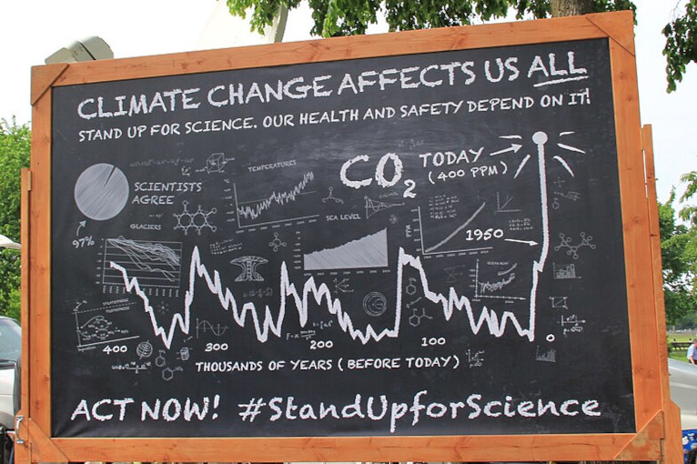 Climate march blackboard
