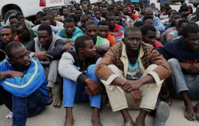 Displaced men in Africa