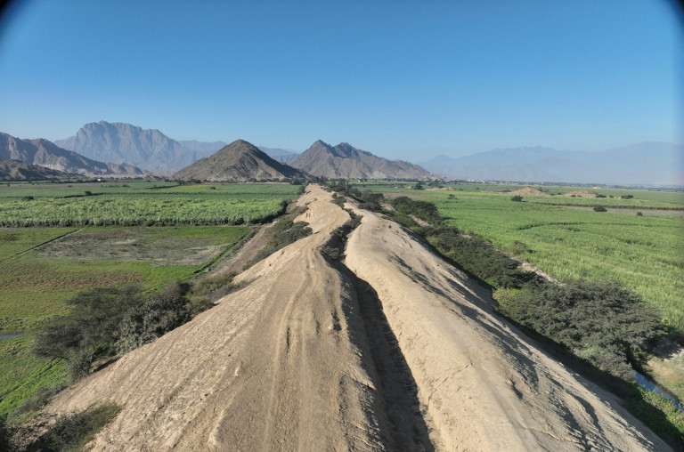 Ancient irrigation canal in Peru