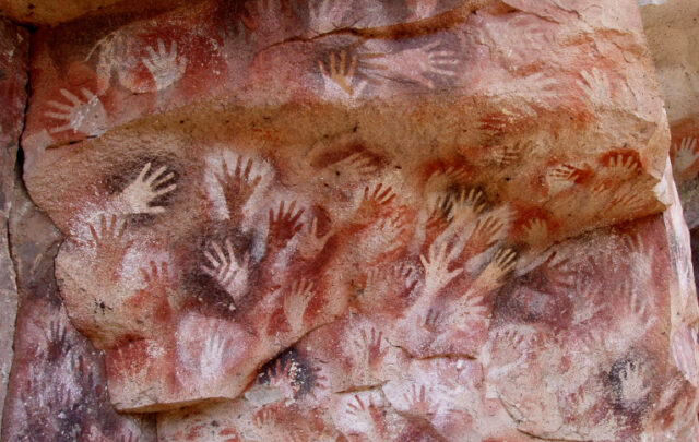 Human hand cave art