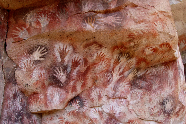 Human hand cave art